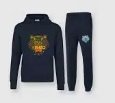 kenzo survetement ensemble sweat-shirt capuche et pantalon hoodie tiger blue